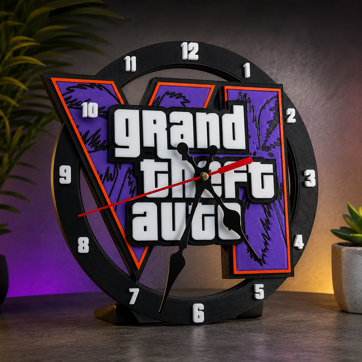 Grand Theft Auto 6 Clock [3D Printed]